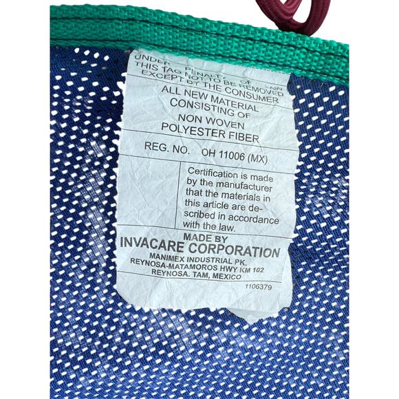 INVACARE R115 FULL BODY PATIENT SLING SIZE LARGE Green Mesh w Commode cutout - Picture 2 of 3